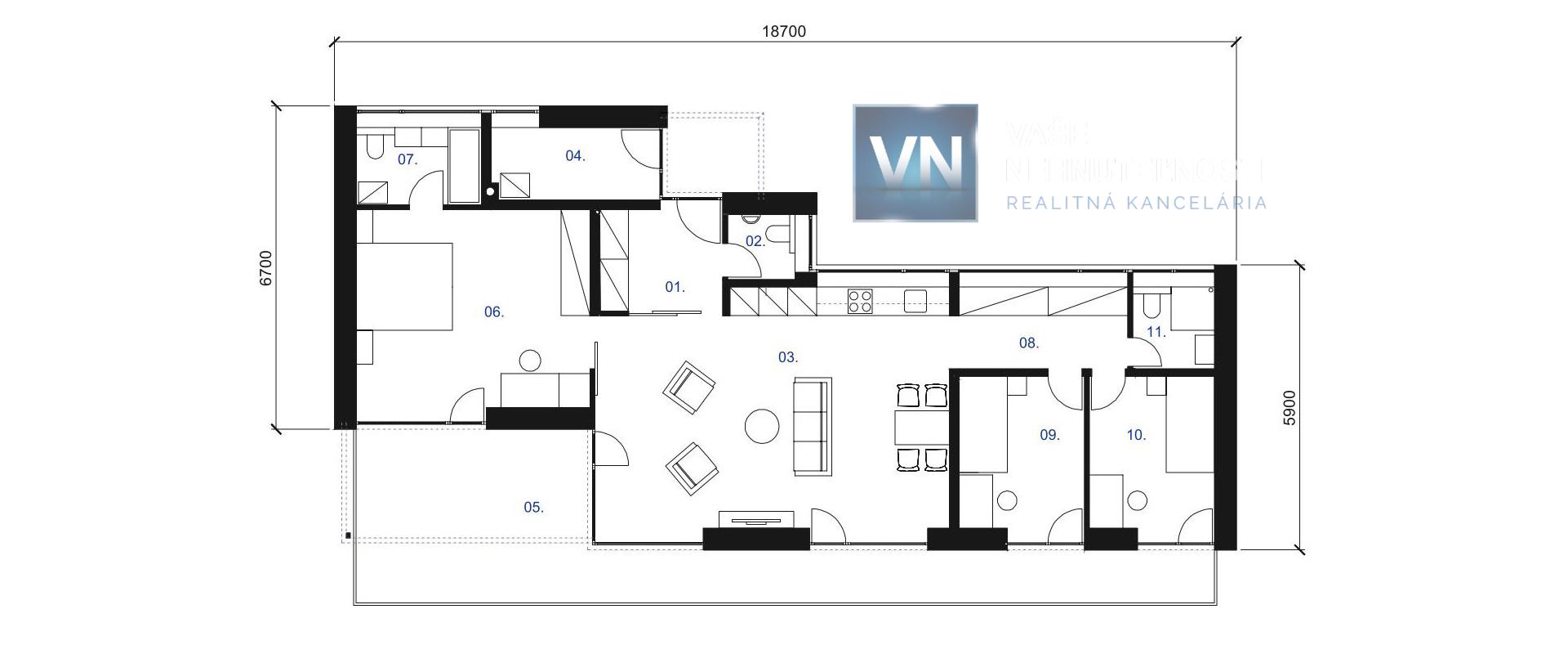 4-izbový bungalov pri Prešove | Slnečná štvrť, Kanaš