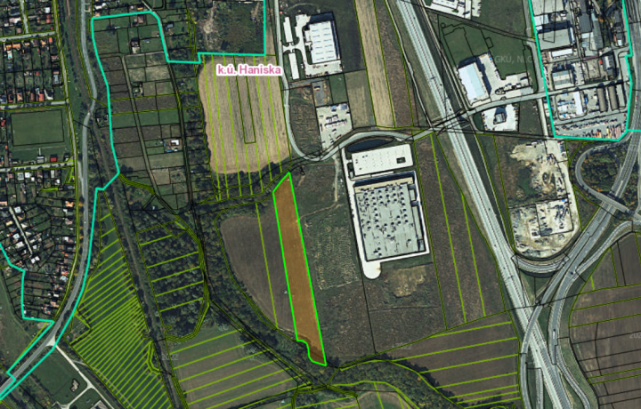 Priemyselný pozemok na predaj, Haniska pri Prešove